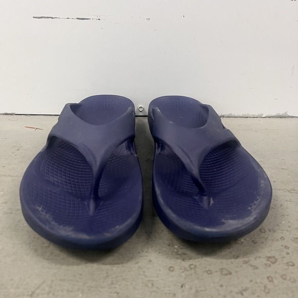 Oofos Thong Sandals Navy Women's Size 13 Men's 11 Recovery Comfort Flip Flops‎ - Picture 4 of 7